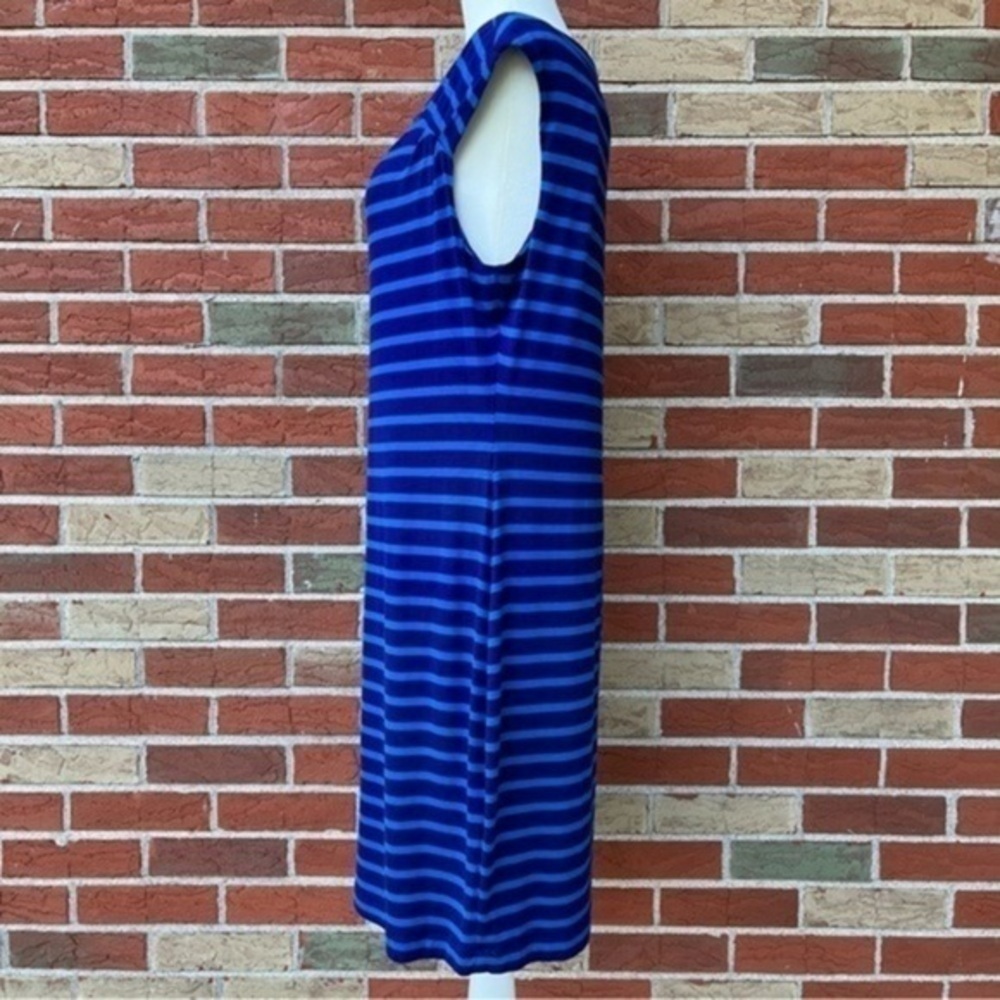 Calvin Klein Horizontal Blue Striped Sleeveless Sheath Dress 👗 - Picture 5 of 9